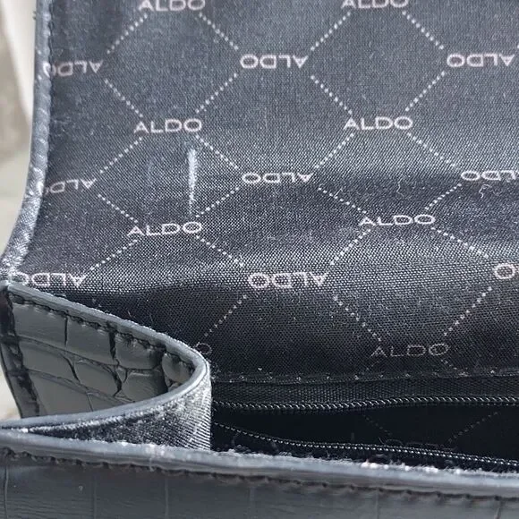 Elegant ALDO Black Croc Handbag/Crossbody - Picture 11 of 12